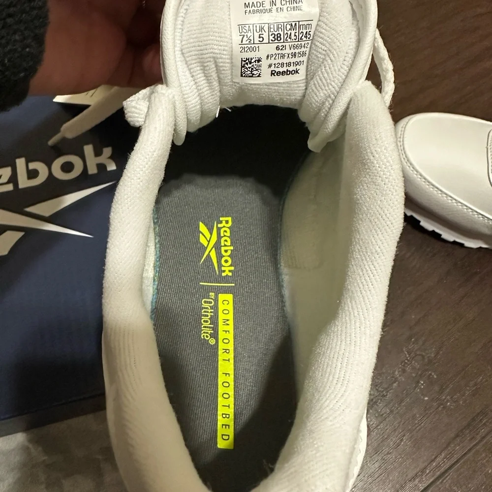 Reebok Renaissance White and Steel Sneakers Size 7.5 - Picture 9 of 10